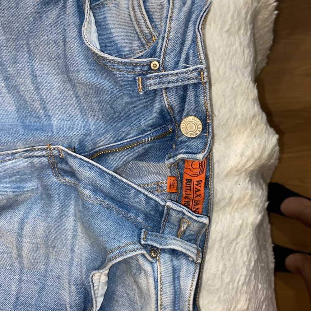 demin high rise skinny jeans